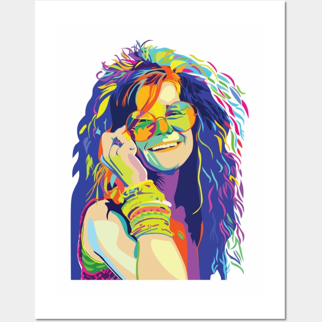 Janis Joplin T shirt Wall Art by PulsePeople